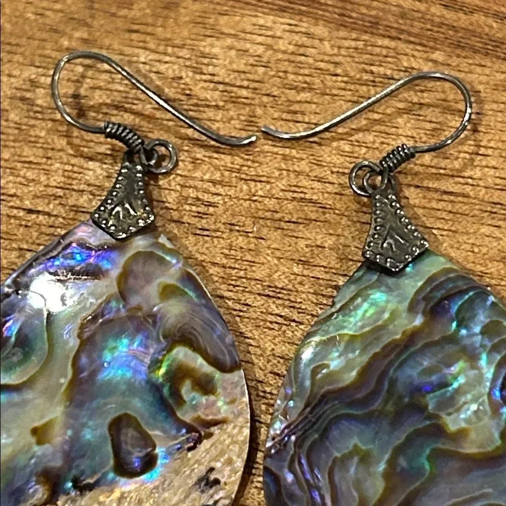 Earrings Iridescent Shells Boho Chic Whimsy Bohemian Beaded Dangle Earrings